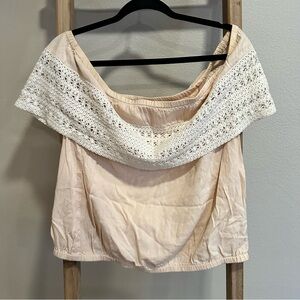 Rip Curl Blush Off-Shoulder Crochet Blouse